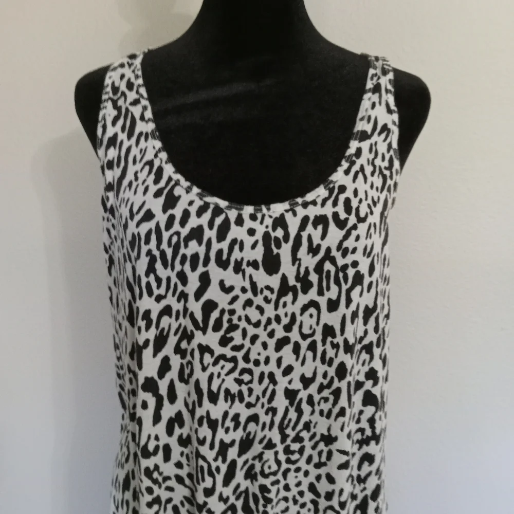 Ralph Lauren Denim & Supply Black and White Leopard Maxi Tank dress Sz XL - Picture 4 of 9